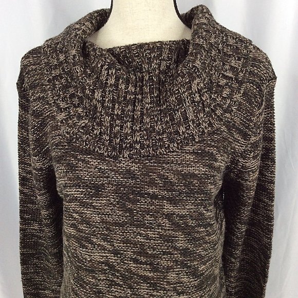 Great Northwest Indigo Cowl Neck Sweater Womens Size Large Brown - Picture 5 of 7